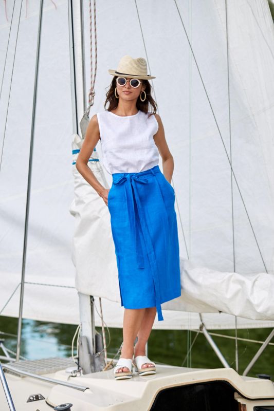 Спідниця міді з поясом